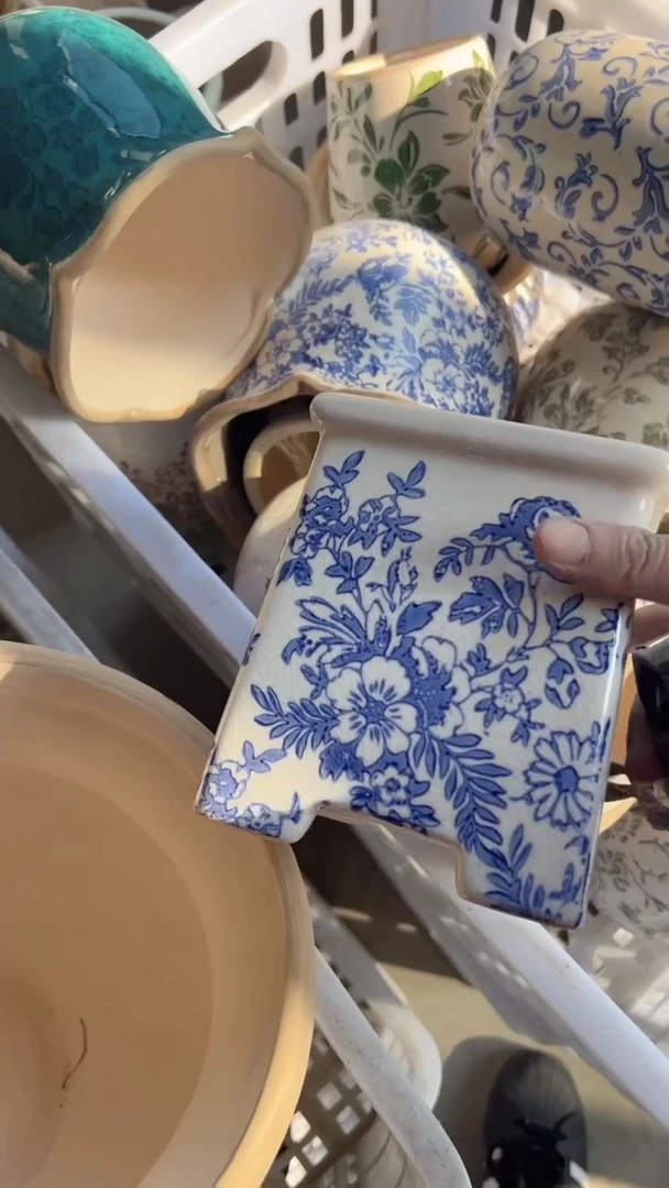 【闪购商品】陶瓷花盆高14cm内口10cm