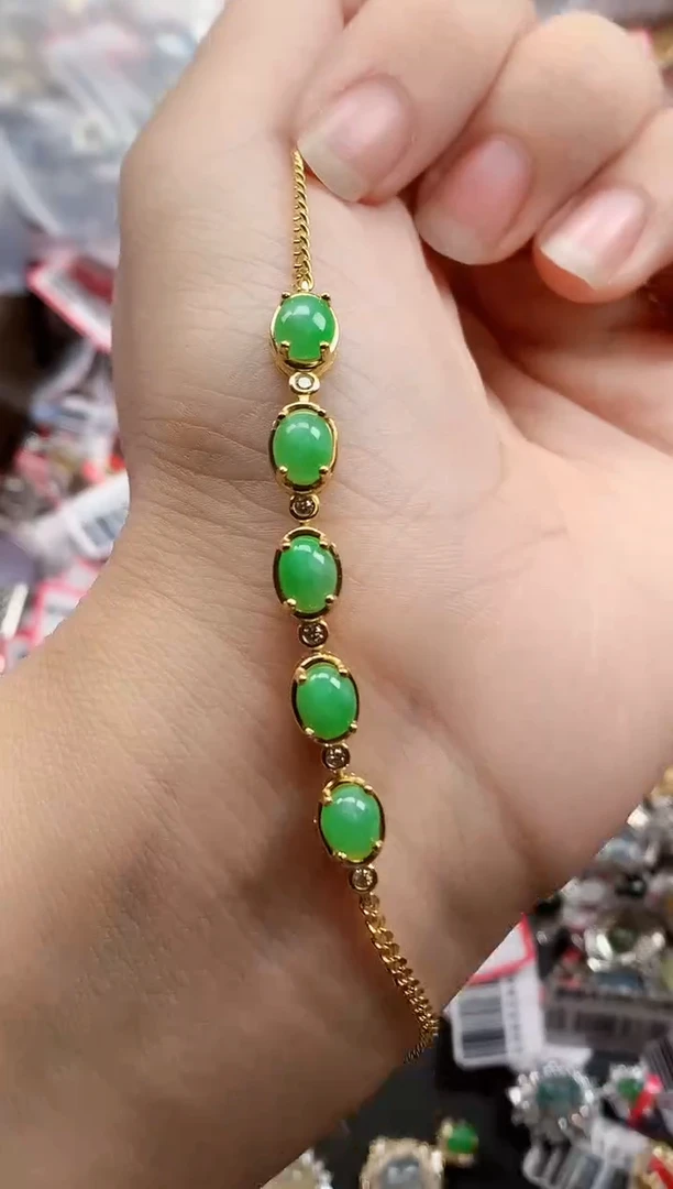 银S925镶嵌戒指翡翠天然A货缅甸翡翠