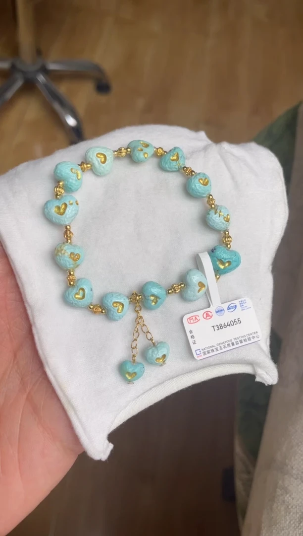 银S925镶嵌绿松石手链93