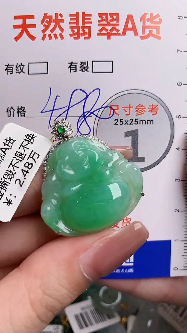 翡翠18K金镶嵌颈饰0750695606