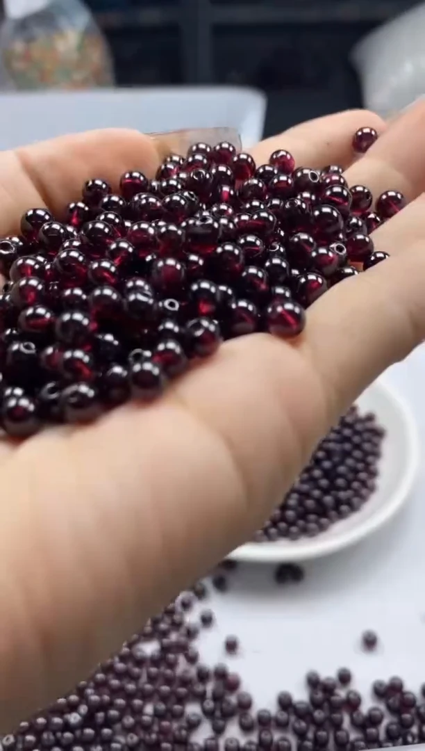 未镶嵌颈饰石榴石w206石榴石5mm*30颗