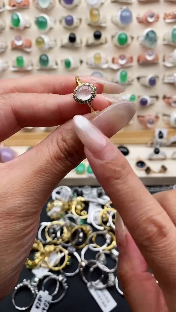 银S925镶嵌戒指翡翠缅甸天然A货翡翠111   5-2