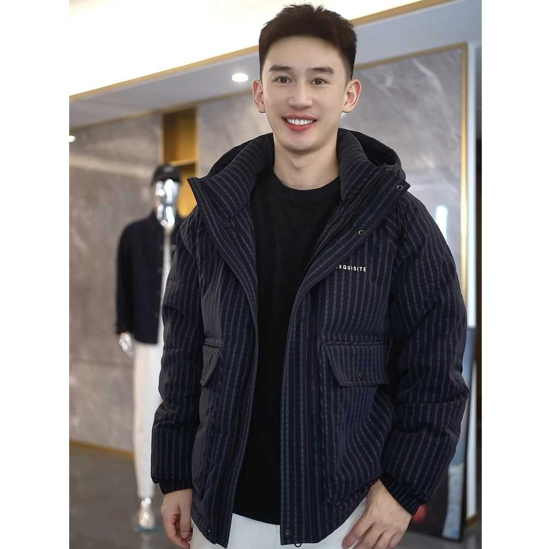 【极寒系列】加厚连帽羽绒服免洗皮面时尚保暖短款休闲宽松外套K26a