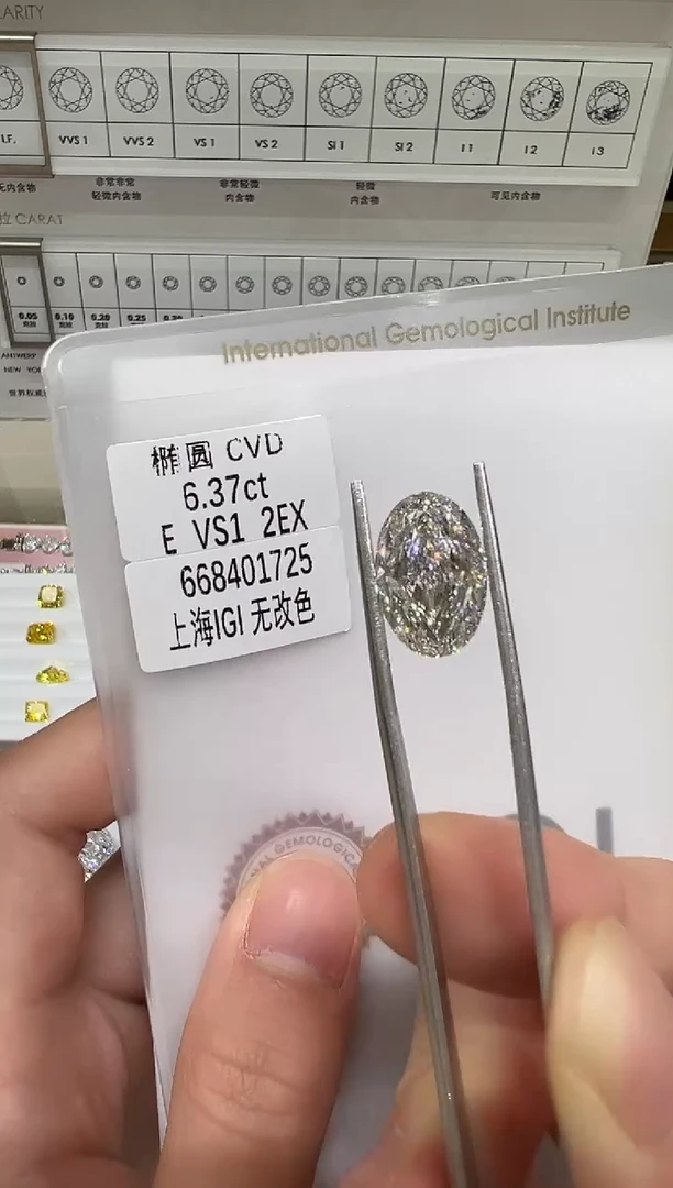 【闪购商品】实验室培育钻石未镶嵌@6.37ct 先鉴赏，再定制！