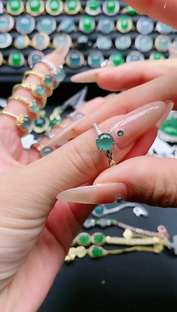 【闪购商品】翡翠戒指银S925镶嵌11111