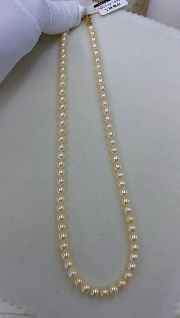 未镶嵌akoya海水珍珠祝*羽皇金项链5.5-6mm