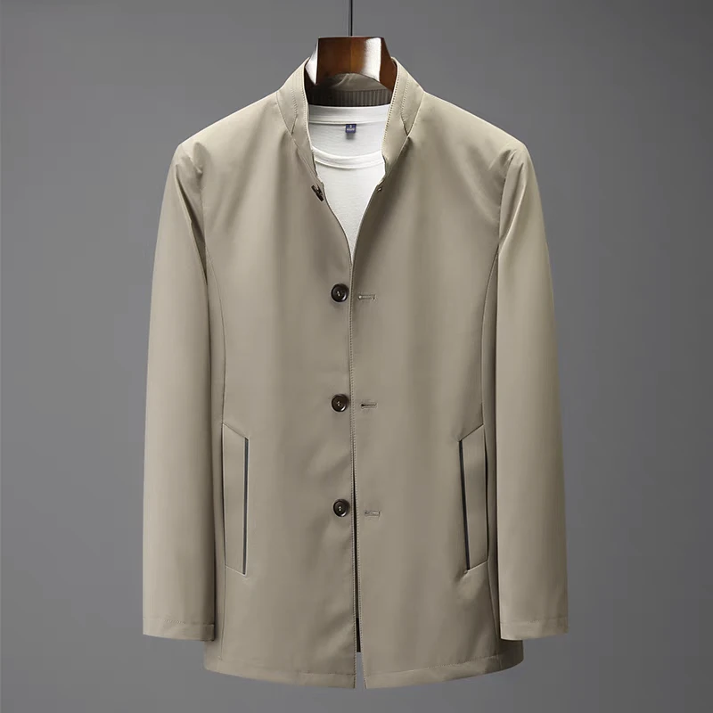 YKNZ 风衣立领中年男士外套春秋款男装商务休闲百搭上衣82056