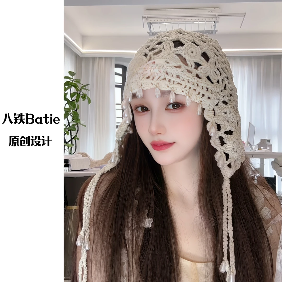 【‌甜雾町】设计师款针织流苏帽