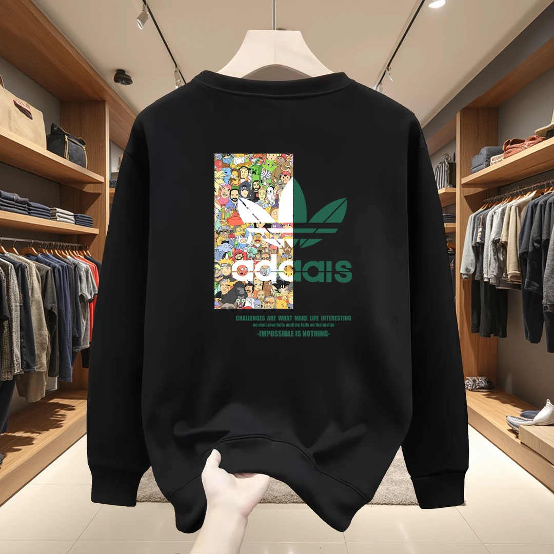 一折专区|奥莱专柜|男士圆领卫衣秋季宽松运动冬季加绒休闲上衣潮