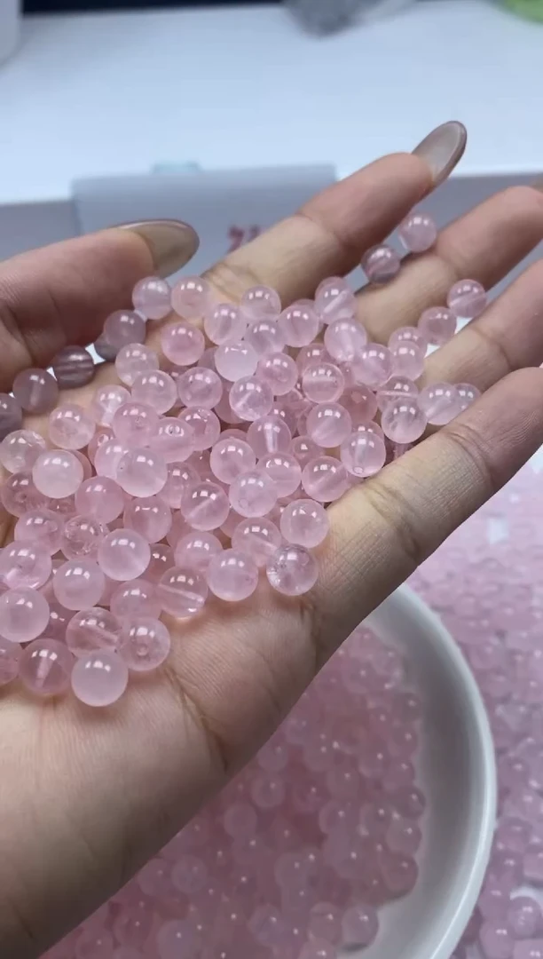 未镶嵌颈饰水晶W934粉水晶6mm*40颗