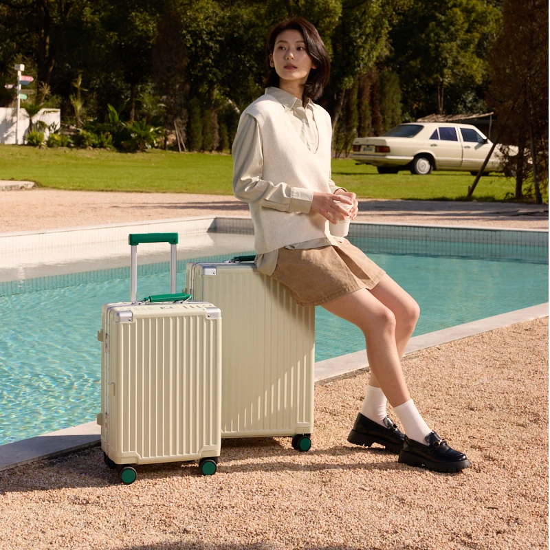 ROYALJING/京玺行李箱静音万向轮男女铝框拉杆20寸旅行箱密码加厚