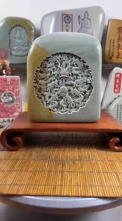 【闪购商品】砖雕玉雕石雕刻字摆件不含底座只有裸石