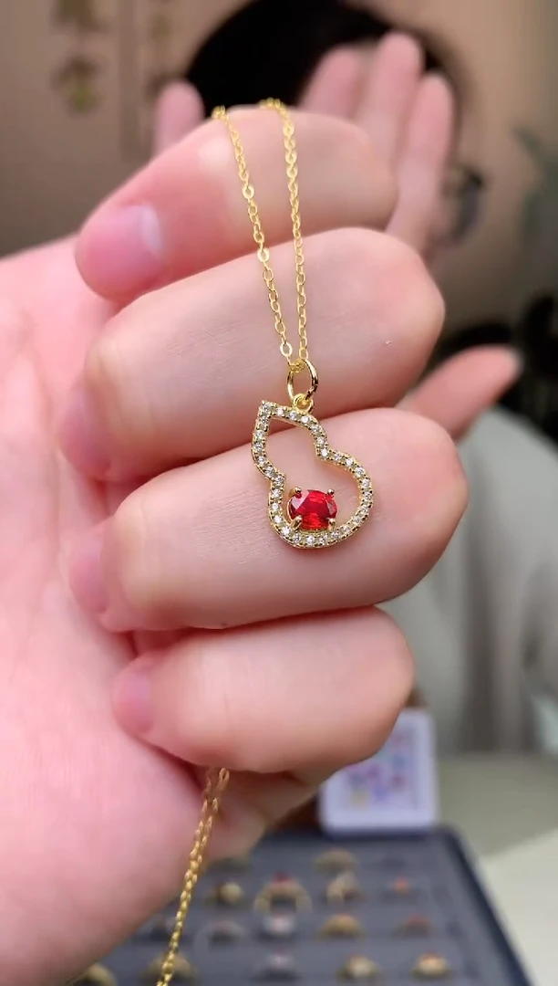 【闪购商品】蓝宝石颈饰银S925镶嵌吊坠