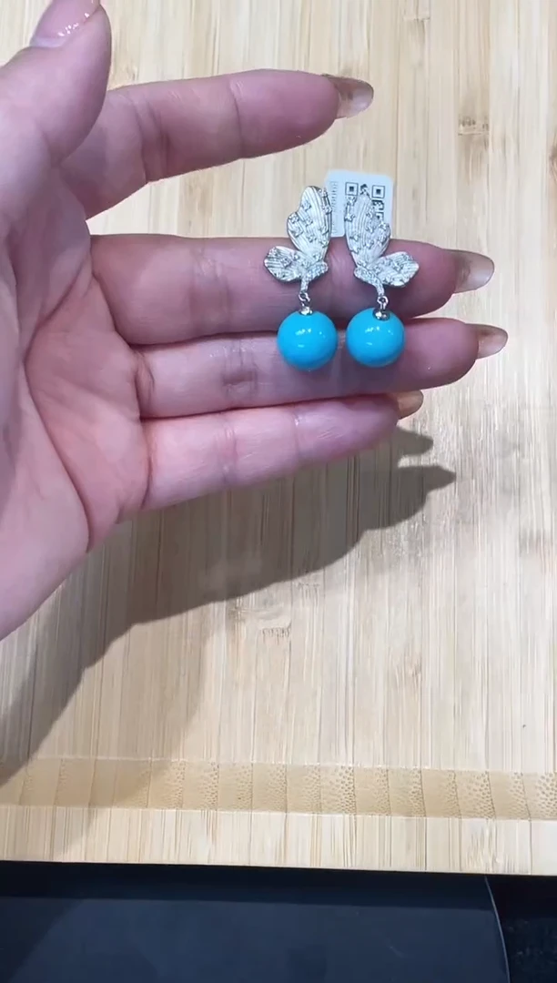 未镶嵌绿松石耳环发货一件