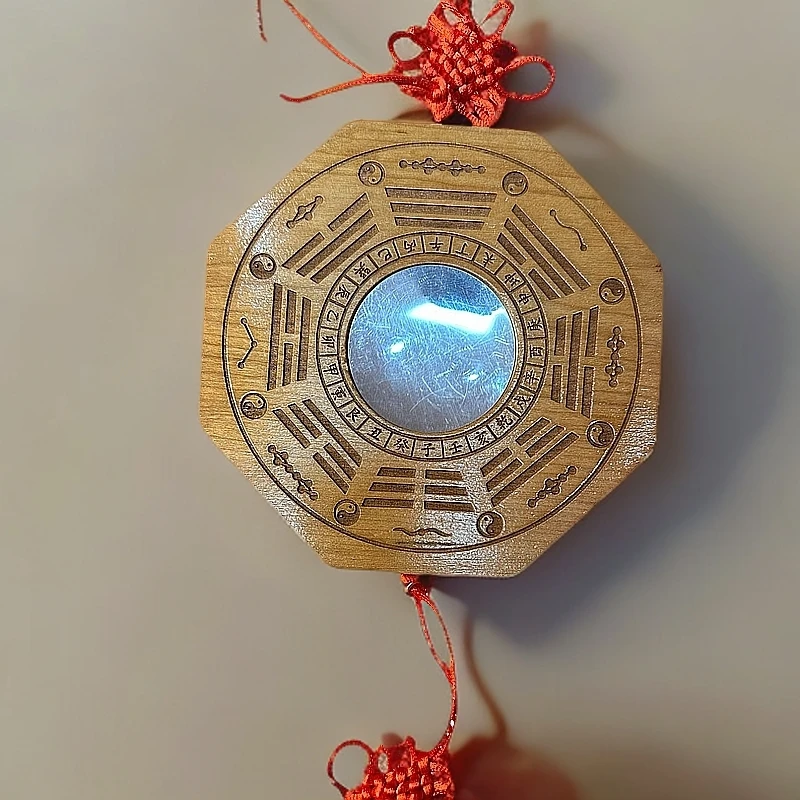 纯桃木制作八卦镜直径13cm