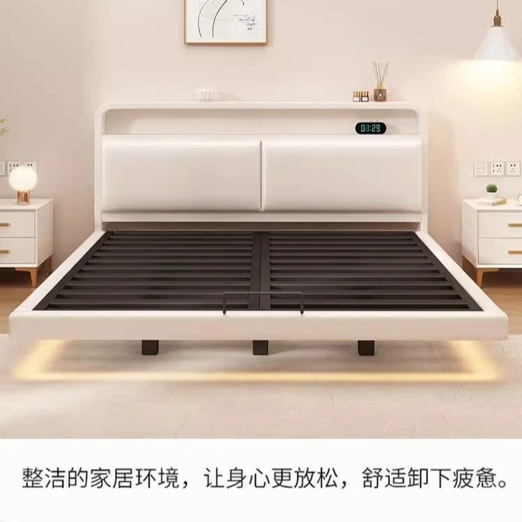 悬浮床双人床家用1.5m单人不锈钢储物加粗加厚铁架床出租房铁艺床