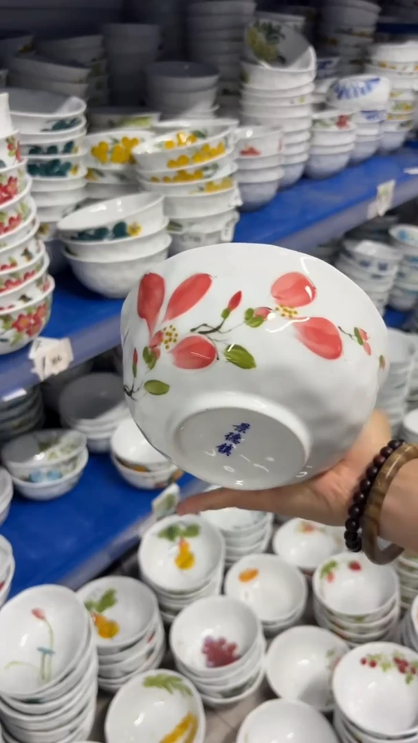 瓷片景德镇手绘釉中彩（食品级）捏捏碗