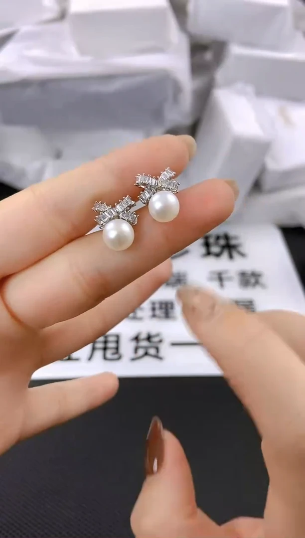 未镶嵌耳饰淡水珍珠ed1025