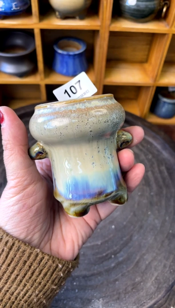 【闪购商品】陶107 内口4【喵喵团圆多肉盆】