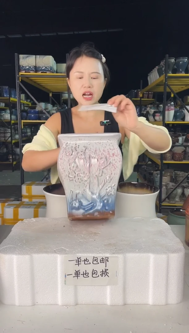 宜兴紫砂粗陶花盆