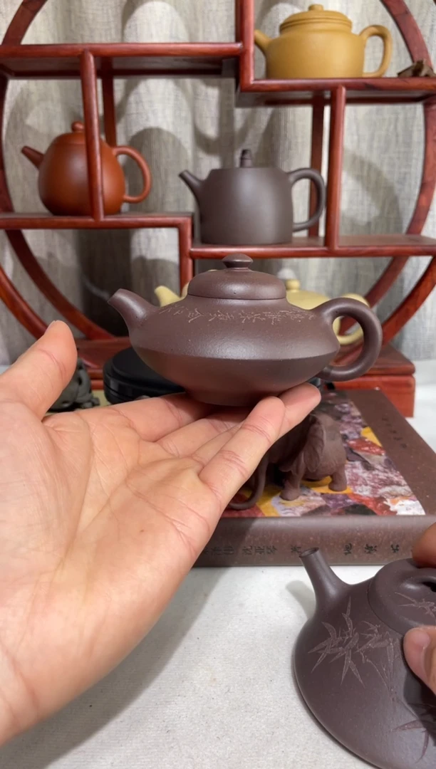【闪购商品】紫砂茶壶台西底槽青气窑合欢145cc
