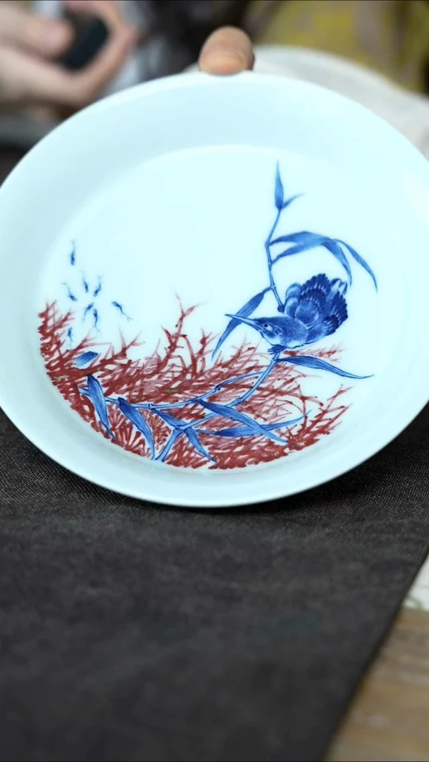 【闪购商品】/Y31青花釉里红单翠壶承