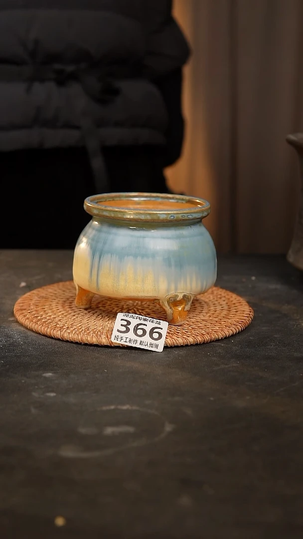 【闪购商品】瓷片366泥泥手工花盆口9高9