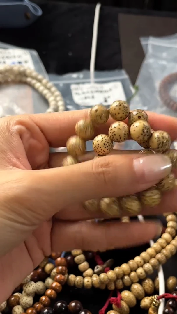 手串星月菩提精工级陈籽圆珠10手串（白）