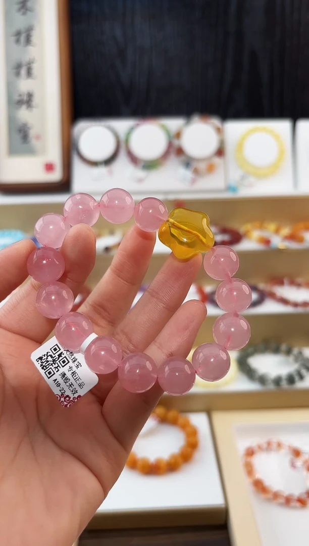 未镶嵌手串水晶MJJMJ4540粉晶幸运星多样性发一