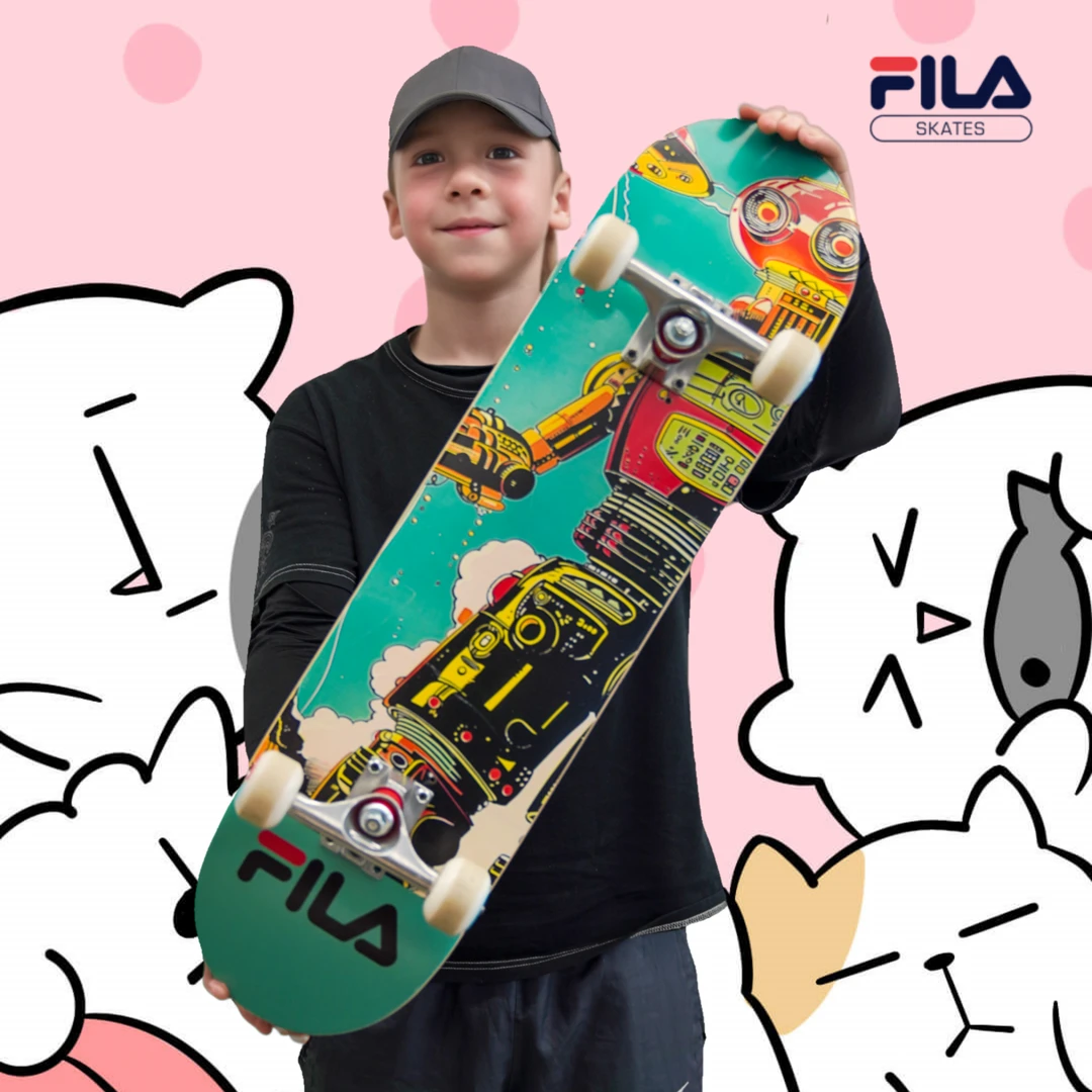 FILA官方正品零点系列品牌新款七层枫木滑板儿童6-12岁