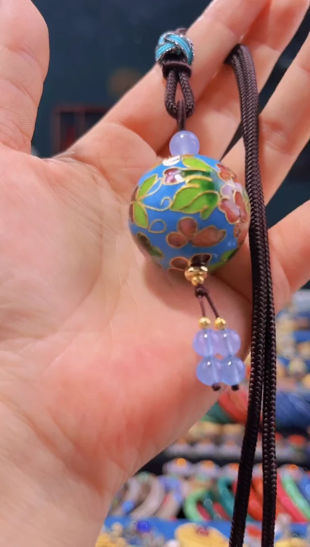 非遗技艺 景泰蓝3.0吊坠 天蓝