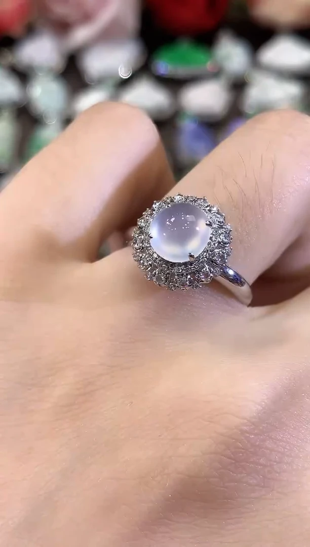 18K金镶嵌戒指翡翠B165