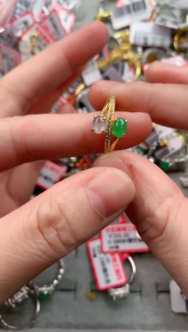 银S925镶嵌戒指翡翠333----4