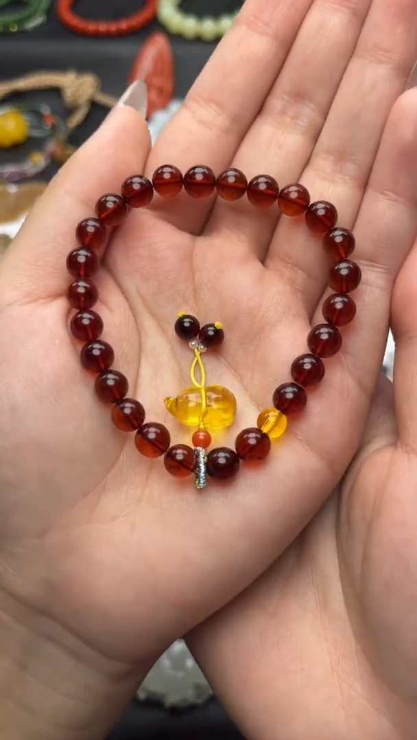 手链血珀未镶嵌葫芦手串