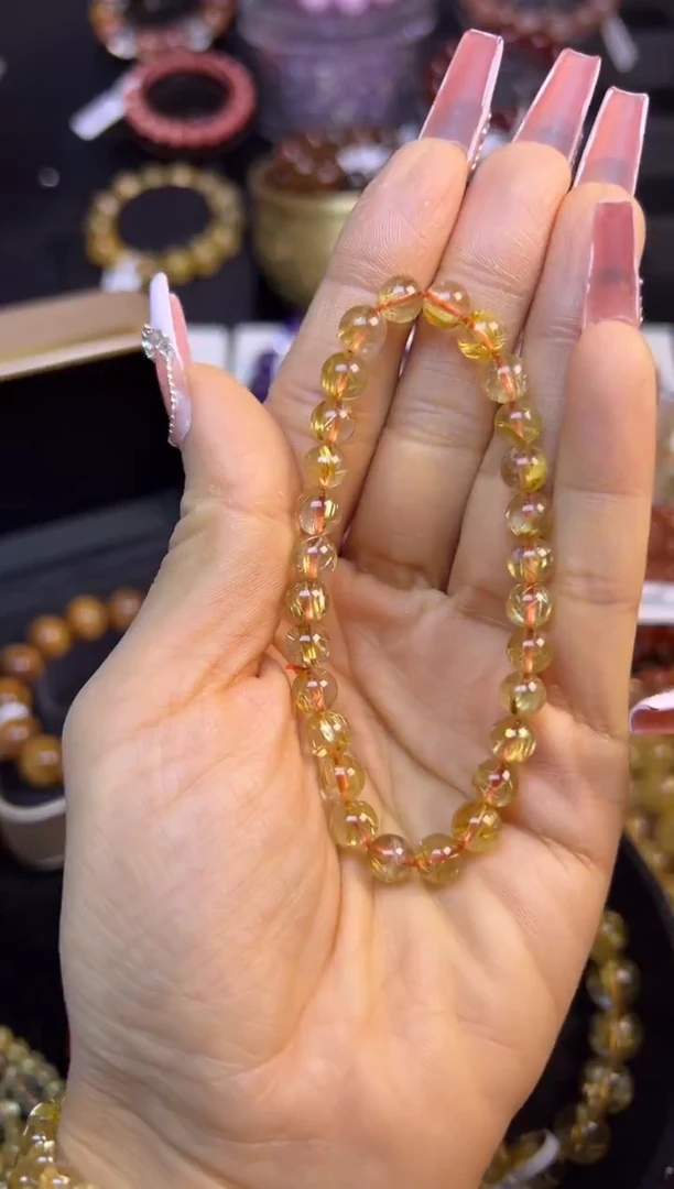未镶嵌手串水晶金发晶6.8mm