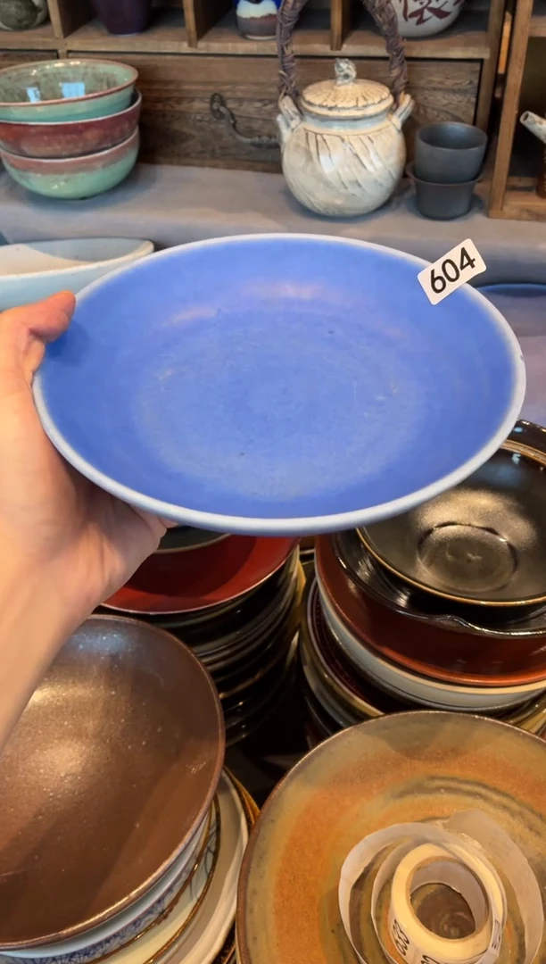瓷片神****卜604  汝蓝锅盘1个