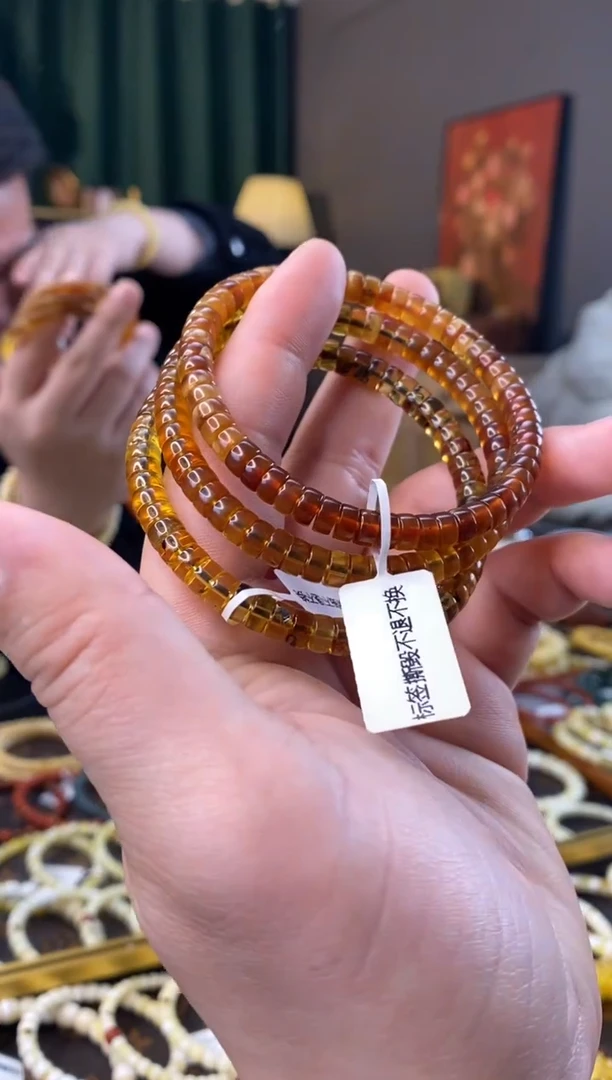 【闪购商品】琥珀手串未镶嵌6mm药片瑕疵多样性发其一