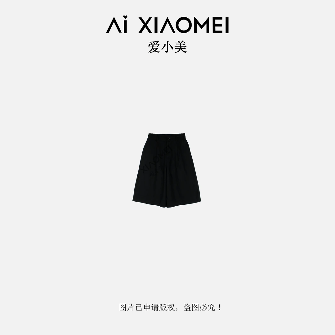 Aixiaomei/爱小美【满二减一】气质简约百搭天丝亚麻五分裤KZ-1141