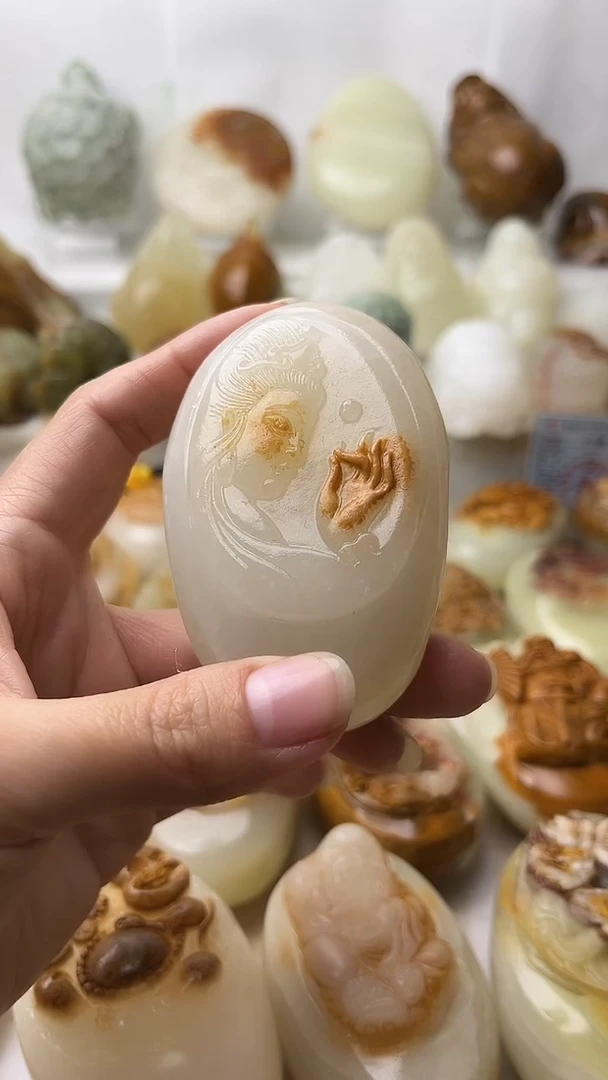 石材古青石棉纹正常不退换观音微瑕