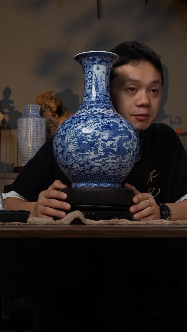 摆件WN问泥景德镇陶瓷花瓶摆件