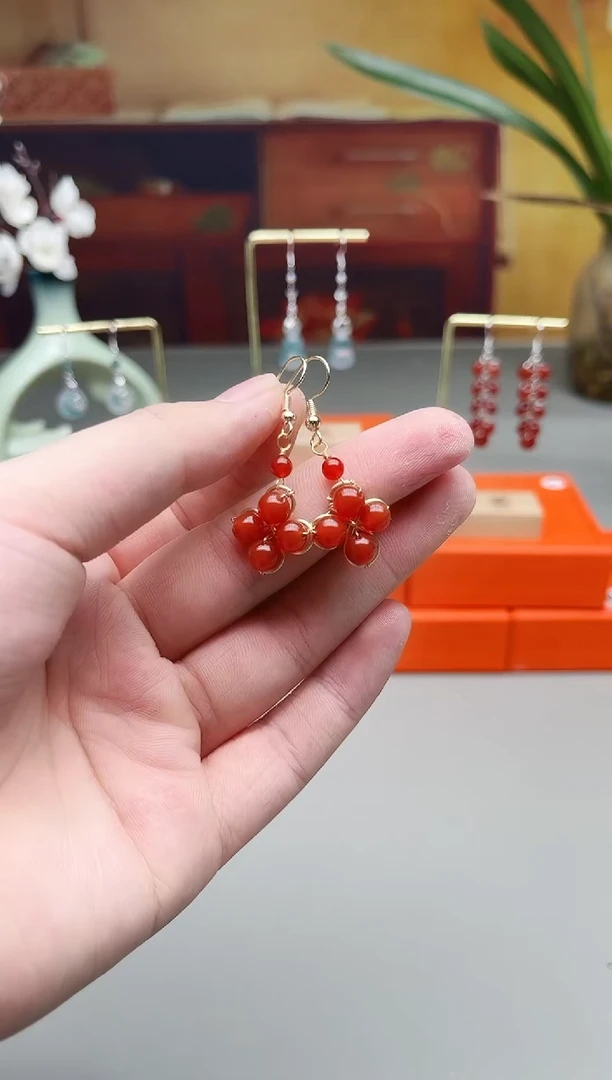 未镶嵌耳钉玛瑙/玉髓221