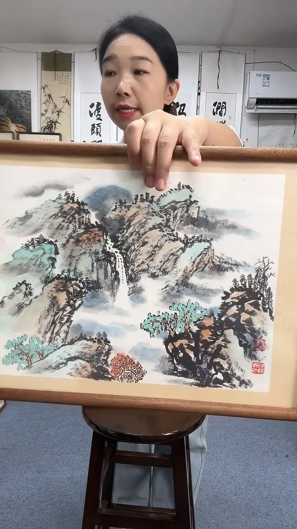 国画32*44实木画框京东包邮手绘
