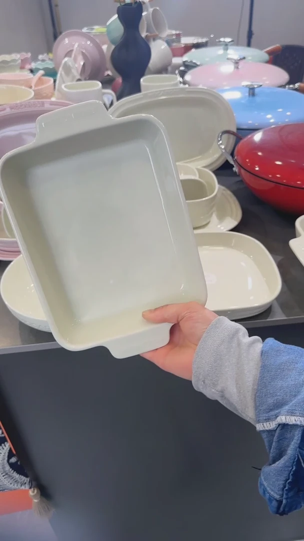 【闪购商品】瓷1个装奶油白8寸小烤盘