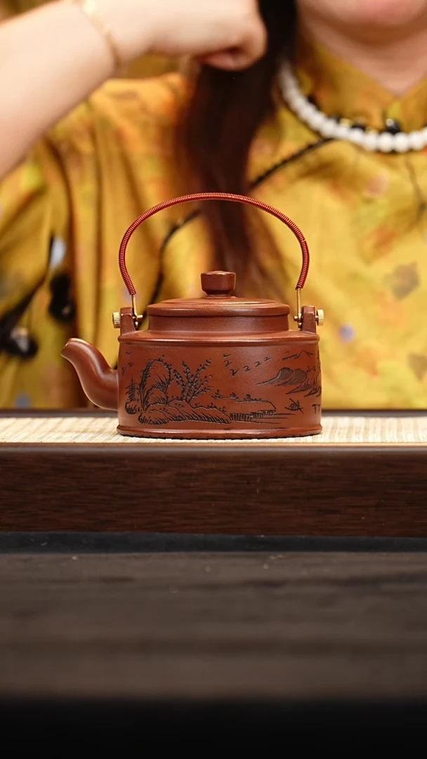 茶壶紫砂J0520008216山水洋桶