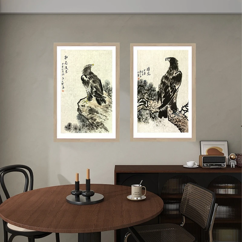 国画老鹰复古装饰画适合书房中式挂画乔迁送礼送朋友玄关茶室壁画