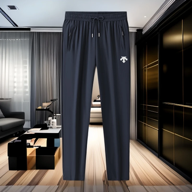 迪桑休闲库男士薄款透气高弹夏季直筒裤休闲裤户外大码简约风裤子