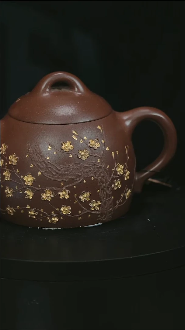 茶壶紫砂茄*啡H1723余海燕描金梅花底槽清秦权