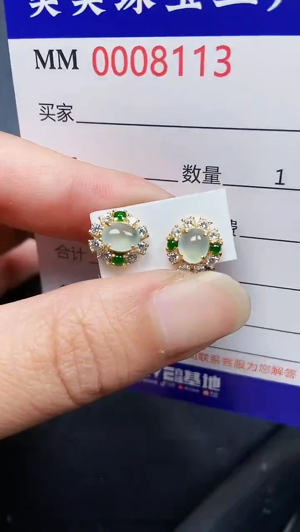 翡翠银S925镶嵌颈饰8113