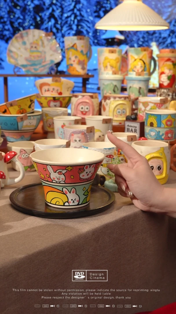 陶瓷小白兔设计师手作手绘景德镇高温