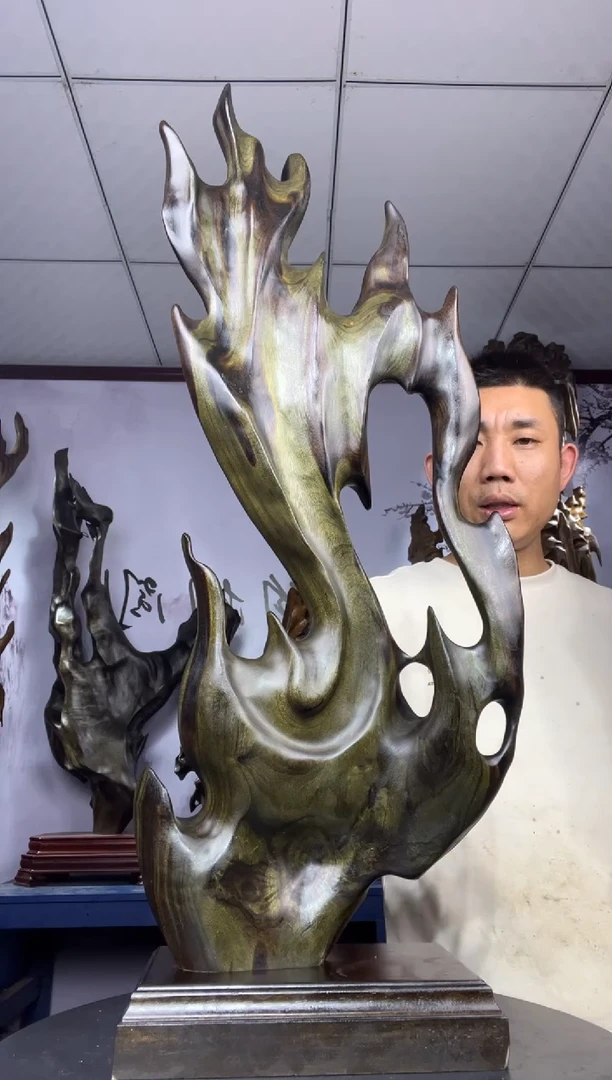 金丝楠木雕款观****）金丝楠木工艺品摆件